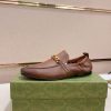 Gucci Men's Brown Leather Loafer with Interlocking G Chain