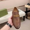 Gucci Men's Brown Leather Loafer with Interlocking G Chain