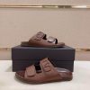 Valentino Garavani VLogo Sandals in Brown Leather