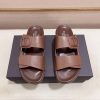 Valentino Garavani VLogo Sandals in Brown Leather