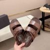 Valentino Garavani VLogo Sandals in Brown Leather