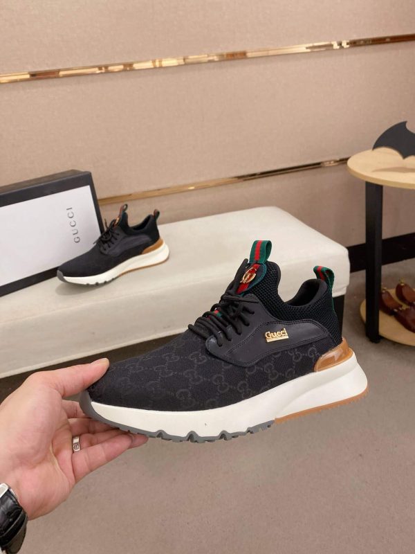 Gucci Black GG Supreme Canvas Sneakers with Double G