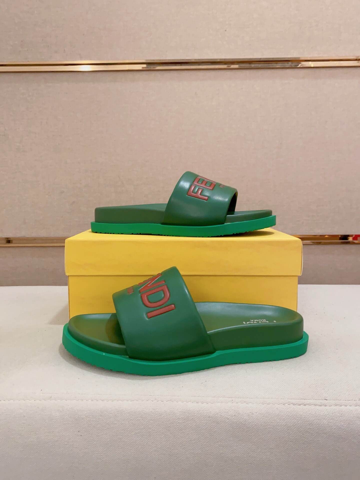 Fendi Roma Slides Green 4 Fendi Roma Slides Green - Image 4