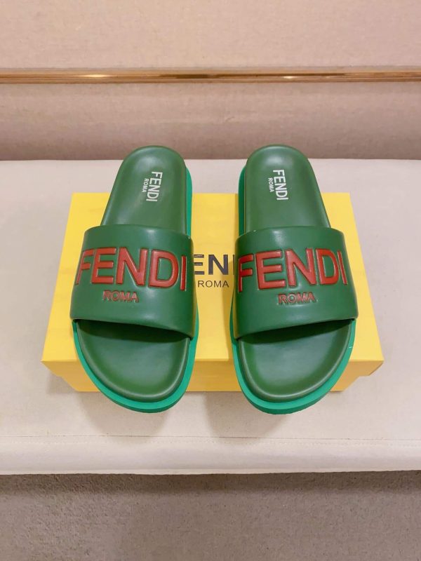 Fendi Roma Slides Green