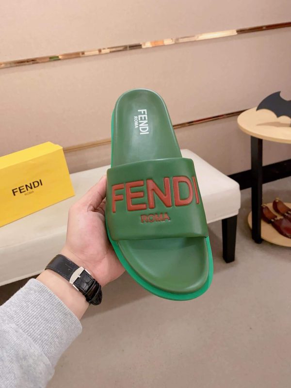 Fendi Roma Slides Green