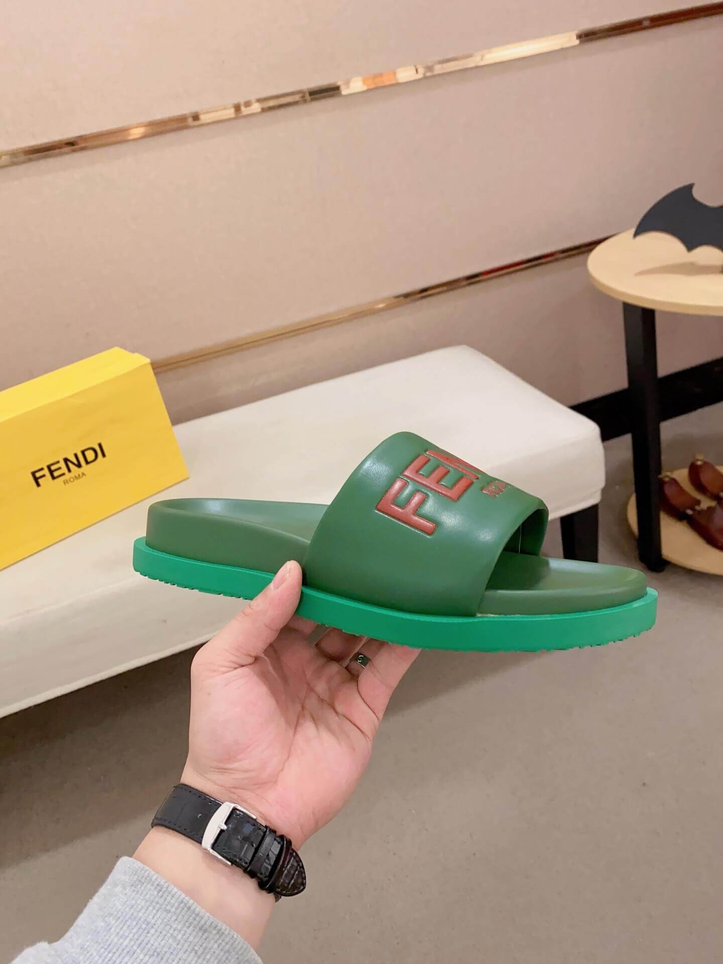 Fendi Roma Slides Green 9 Fendi Roma Slides Green - Image 9
