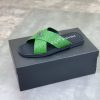 Prada Green Crocodile Leather Crisscross Sandals