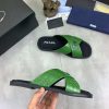 Prada Green Crocodile Leather Crisscross Sandals