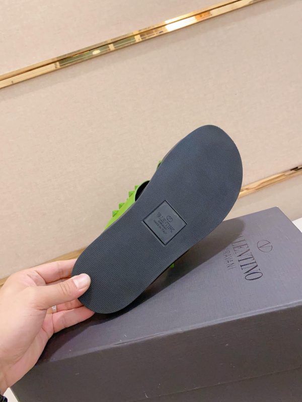 Valentino Garavani Rockstud Sandal in Green Leather