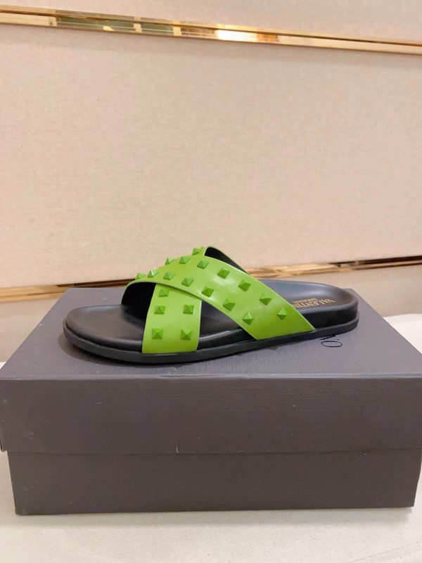 Valentino Garavani Rockstud Sandal in Green Leather