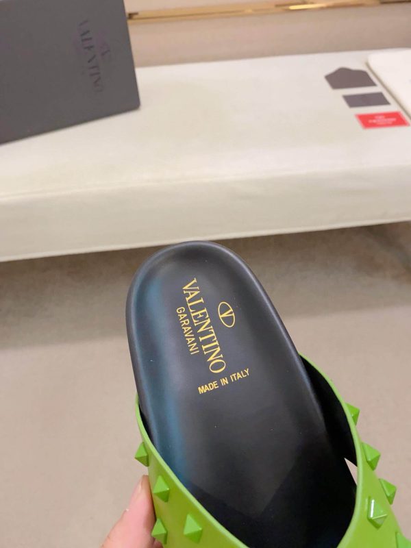 Valentino Garavani Rockstud Sandal in Green Leather