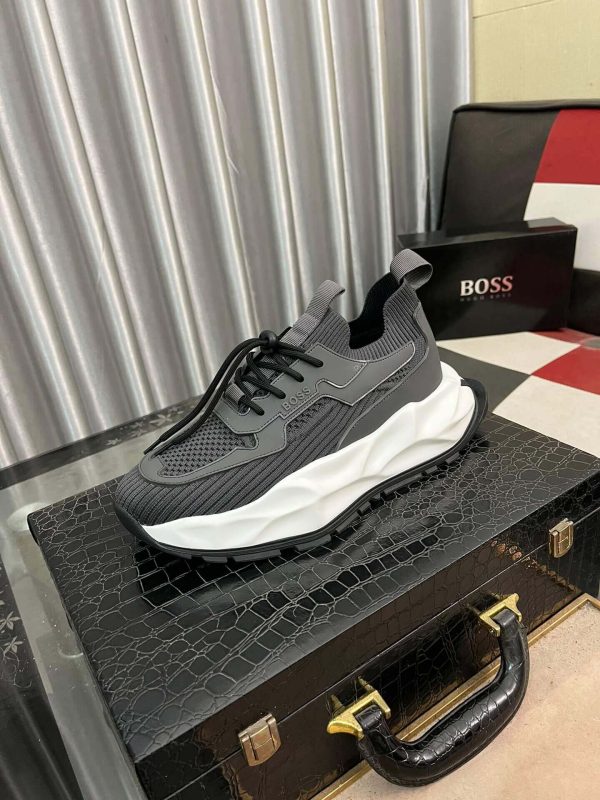Boss Grey TTNM EVO Trainer with Knitted Uppers