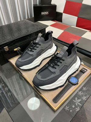 Boss Grey TTNM EVO Trainer with Knitted Uppers