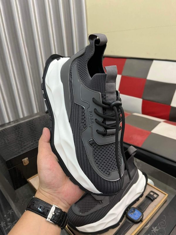 Boss Grey TTNM EVO Trainer with Knitted Uppers