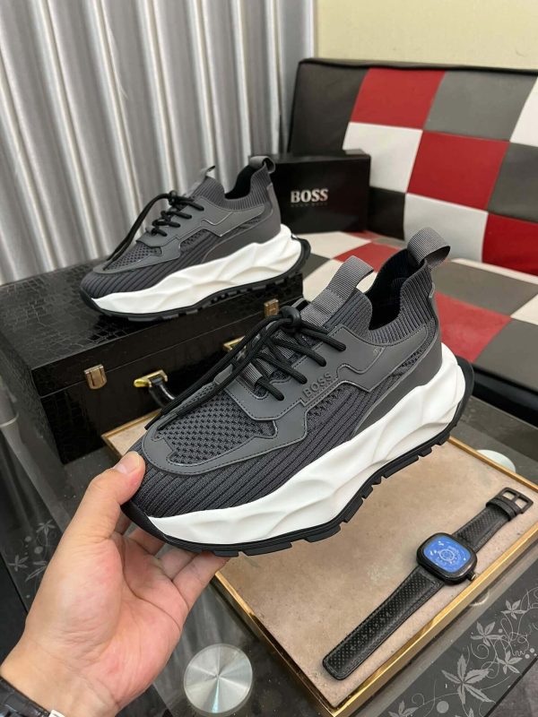 Boss Grey TTNM EVO Trainer with Knitted Uppers