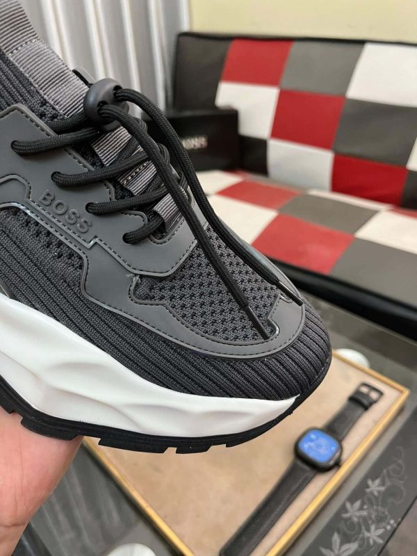 Boss Grey TTNM EVO Trainer with Knitted Uppers