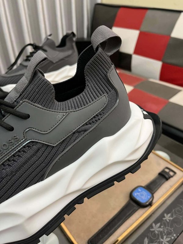 Boss Grey TTNM EVO Trainer with Knitted Uppers