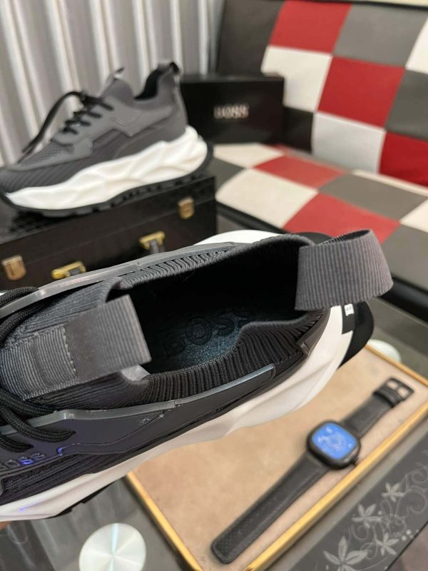 Boss Grey TTNM EVO Trainer with Knitted Uppers