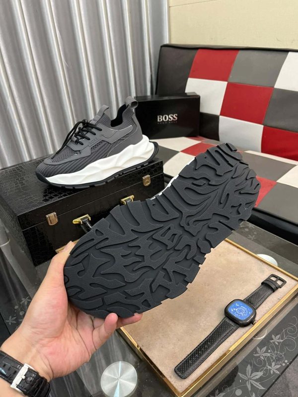 Boss Grey TTNM EVO Trainer with Knitted Uppers