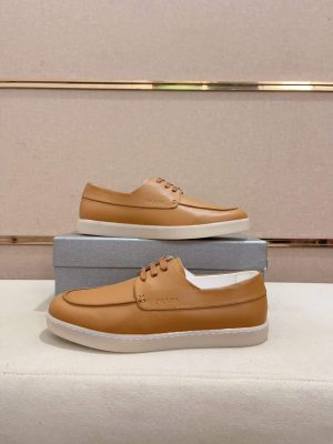 Prada Brown Leather Lace-Up Loafer