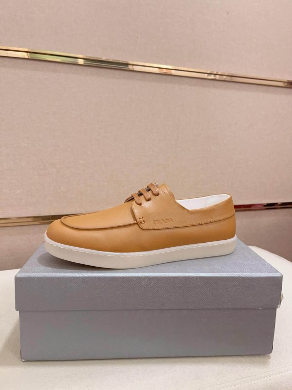 Prada Brown Leather Lace-Up Loafer