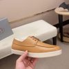 Prada Brown Leather Lace-Up Loafer