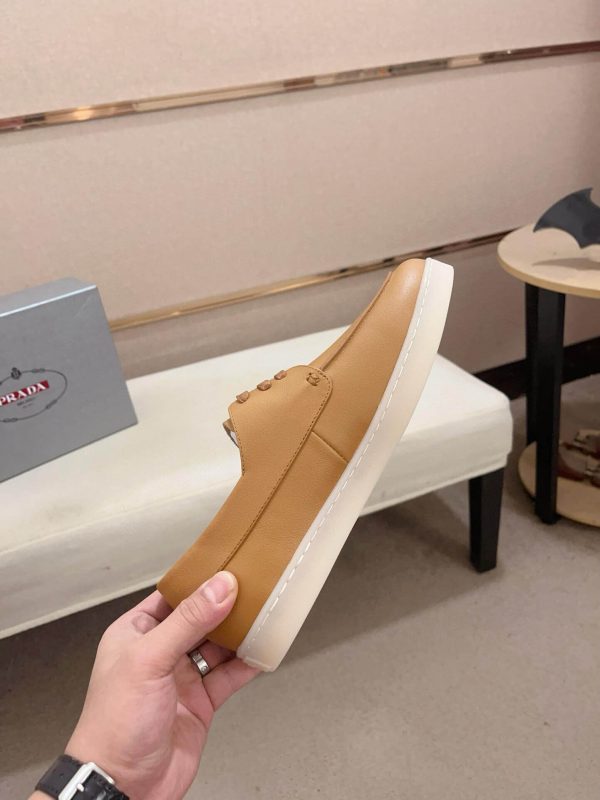 Prada Brown Leather Lace-Up Loafer