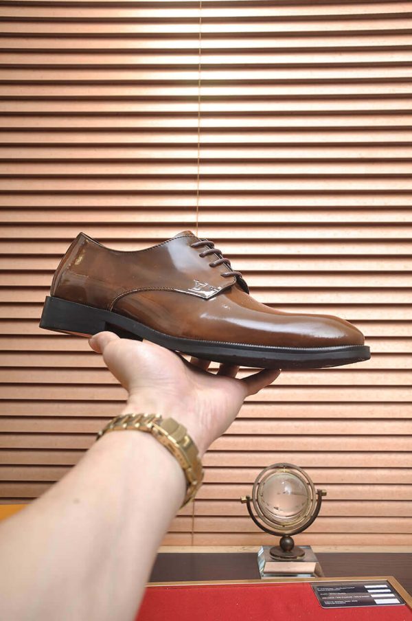 Louis Vuitton Brown Patent Leather Oxford Shoes