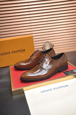 Louis Vuitton Brown Patent Leather Oxford Shoes