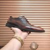 Prada Brown Formal Lace-Up Shoes with Minimalist Brogue Detailing