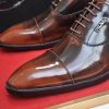 Prada Brown Formal Lace-Up Shoes with Minimalist Brogue Detailing