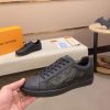 LOUIS VUITTON Luxembourg Sneaker in Black Monogram Embossed Leather