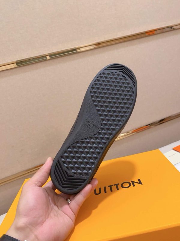 LOUIS VUITTON Luxembourg Sneaker in Black Monogram Embossed Leather