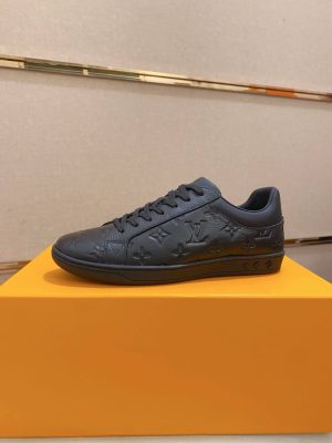 LOUIS VUITTON Luxembourg Sneaker in Black Monogram Embossed Leather