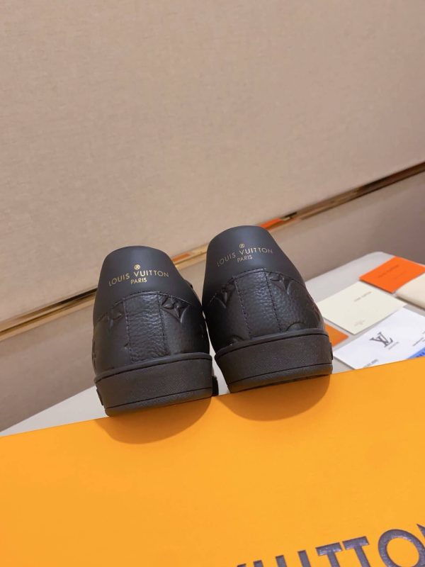LOUIS VUITTON Luxembourg Sneaker in Black Monogram Embossed Leather