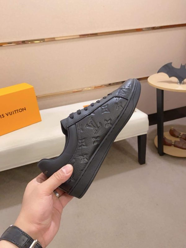 LOUIS VUITTON Luxembourg Sneaker in Black Monogram Embossed Leather