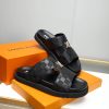 LV Black Damier Infini Leather Mule