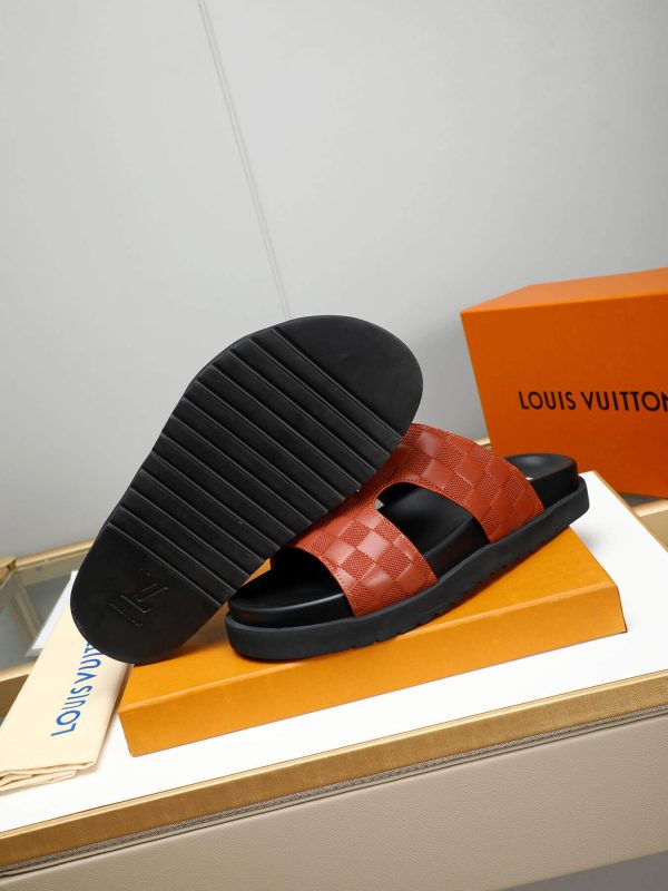 louisvuittonsandalsmen_2 LV Orange Damier Infini Leather Mule