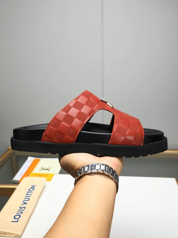 louisvuittonsandalsmen_4 LV Orange Damier Infini Leather Mule