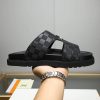 LV Black Damier Infini Leather Mule