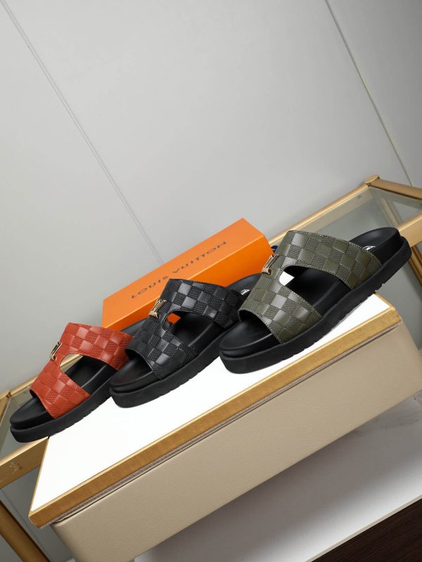 louisvuittonsandalsmen_5 LV Orange Damier Infini Leather Mule