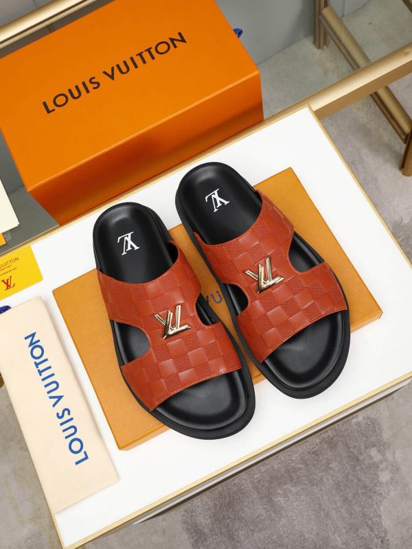 louisvuittonsandalsmen_6 LV Orange Damier Infini Leather Mule