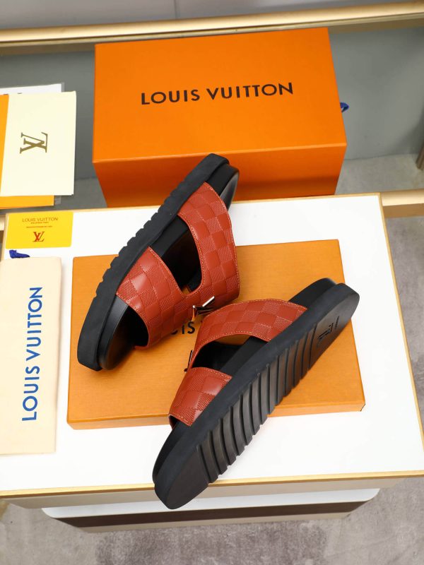 louisvuittonsandalsmen_8 LV Orange Damier Infini Leather Mule