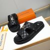 LV Black Damier Infini Leather Mule