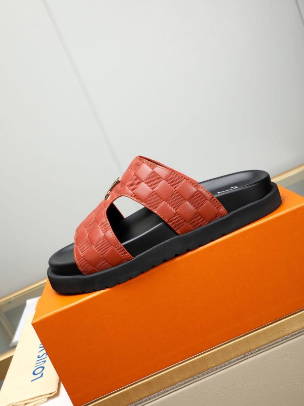 louisvuittonsandalsmen_9 LV Orange Damier Infini Leather Mule