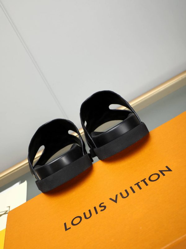 LV Black Damier Infini Leather Mule