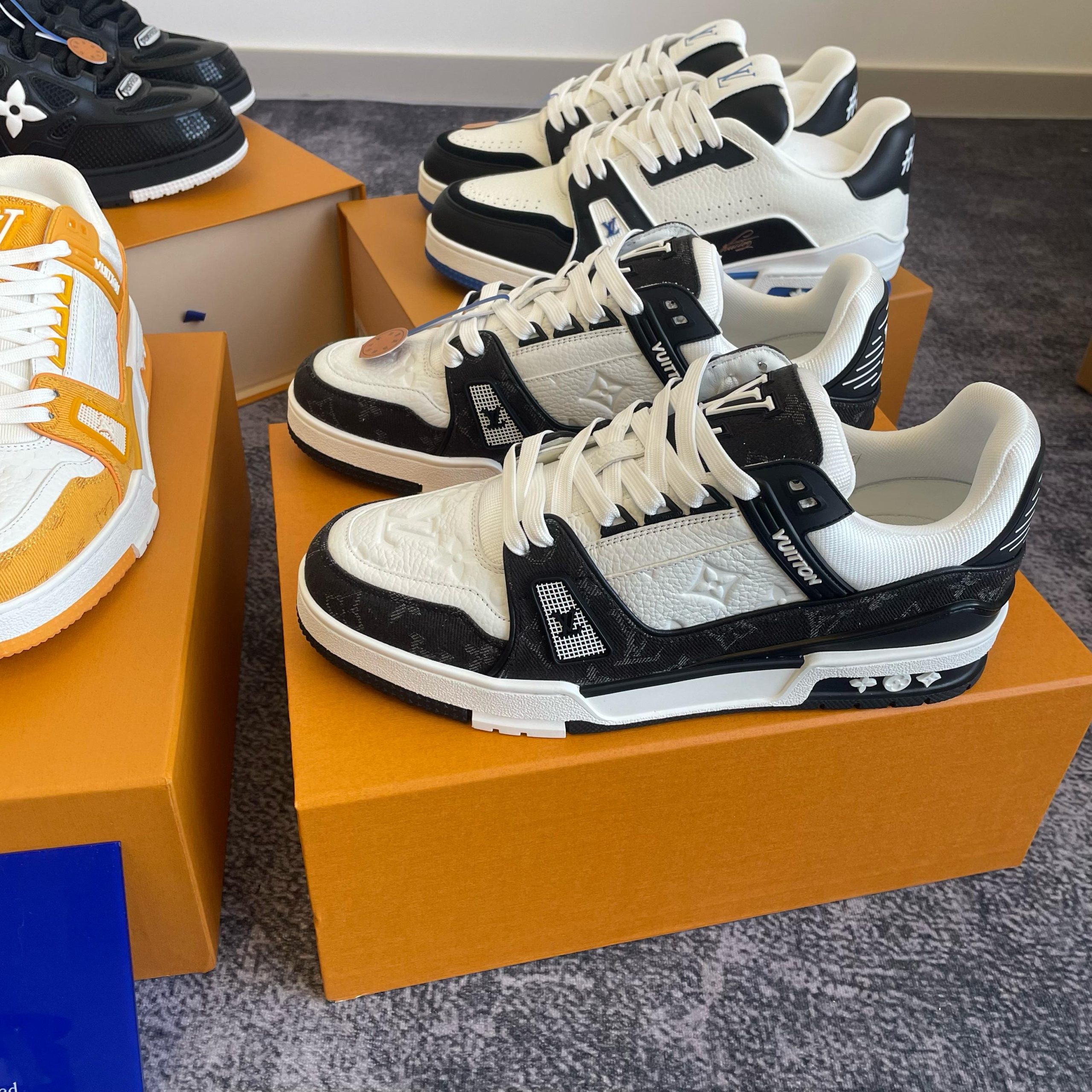 Prada White Padded Nappa Leather Low Top Sneaker Triangle Logo