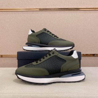 BOSS Mixed Materials Black Trainer with Knit Upper