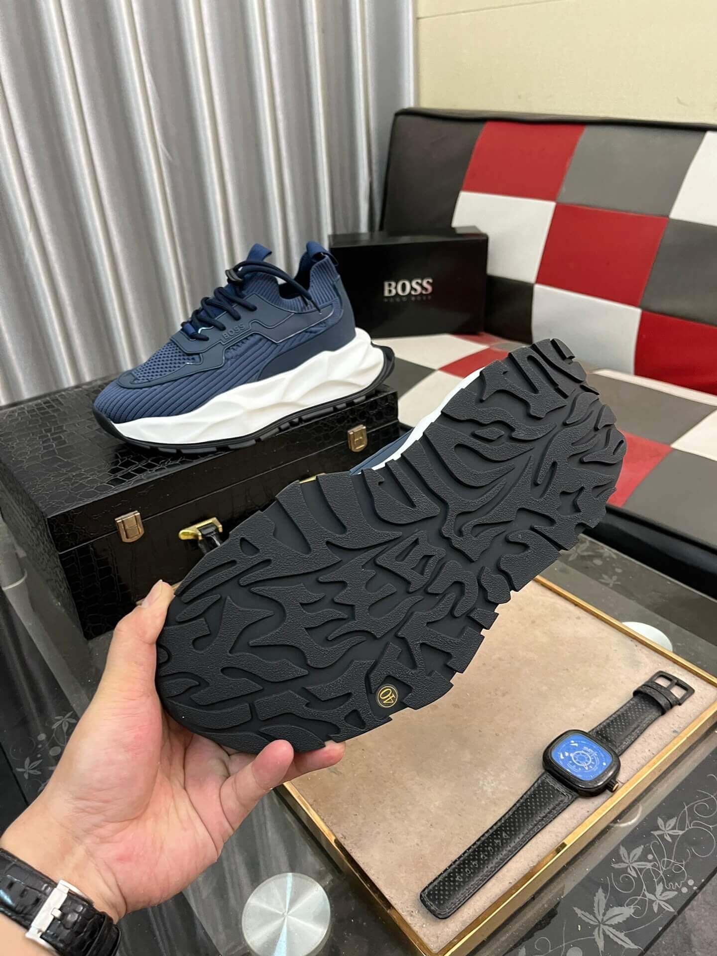 Boss Blue TTNM EVO Trainer with Knitted Uppers 4 Boss Blue TTNM EVO Trainer with Knitted Uppers - Image 4