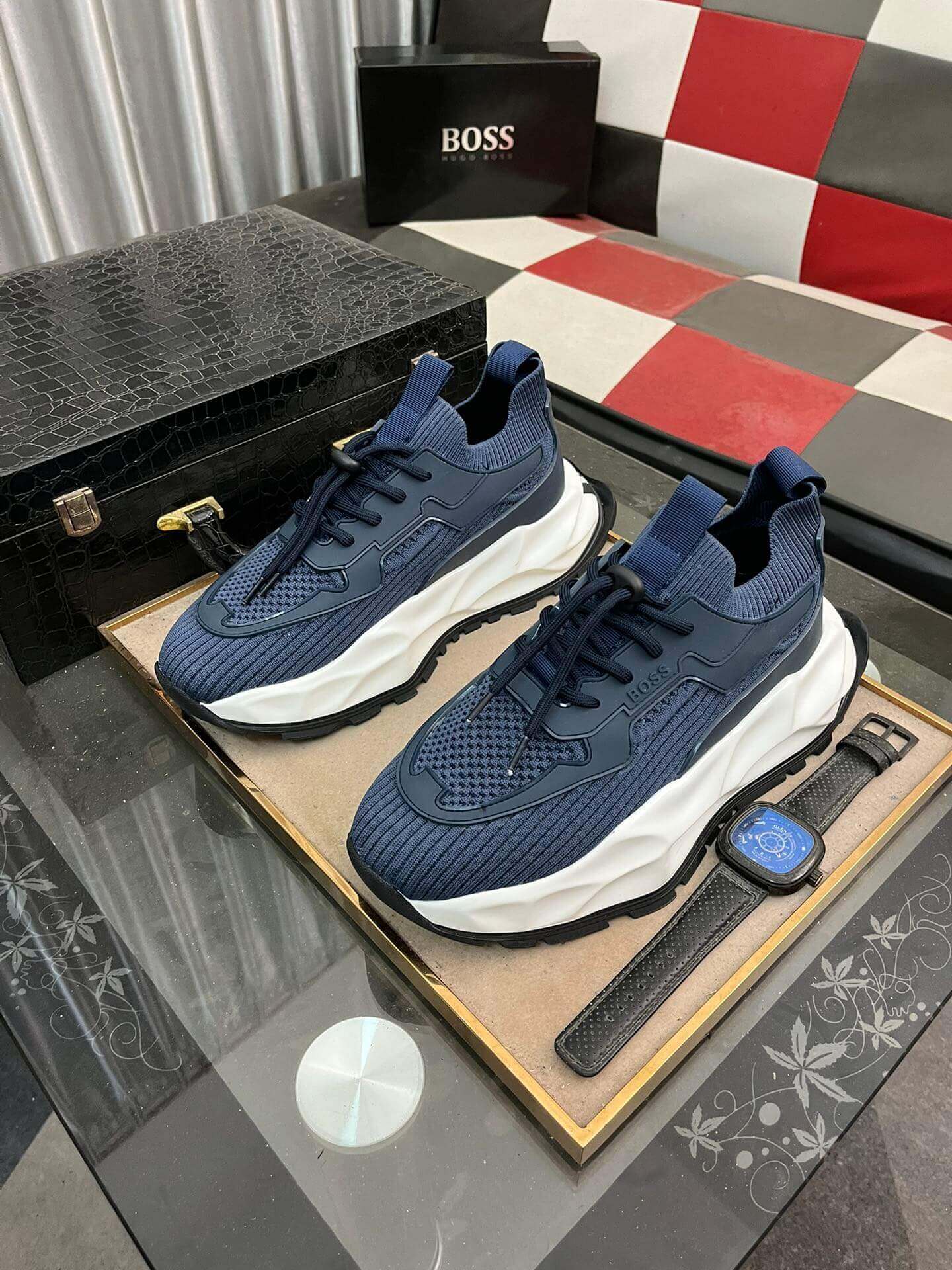 Boss Blue TTNM EVO Trainer with Knitted Uppers 1 Boss Blue TTNM EVO Trainer with Knitted Uppers